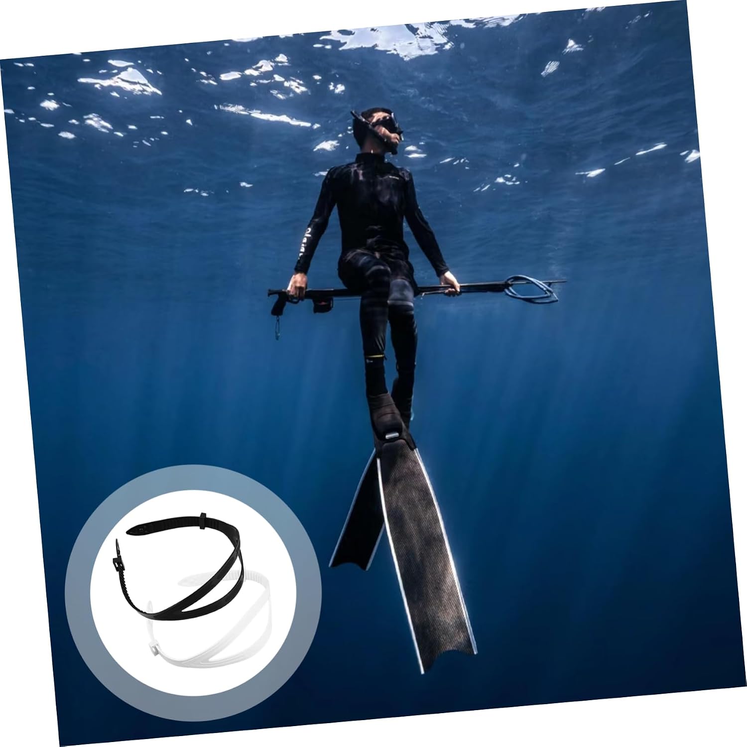 2pcs Diving Mask Strap Silicone Comfortable Fit Universal Size Safety Goggles Retainer for Swimming