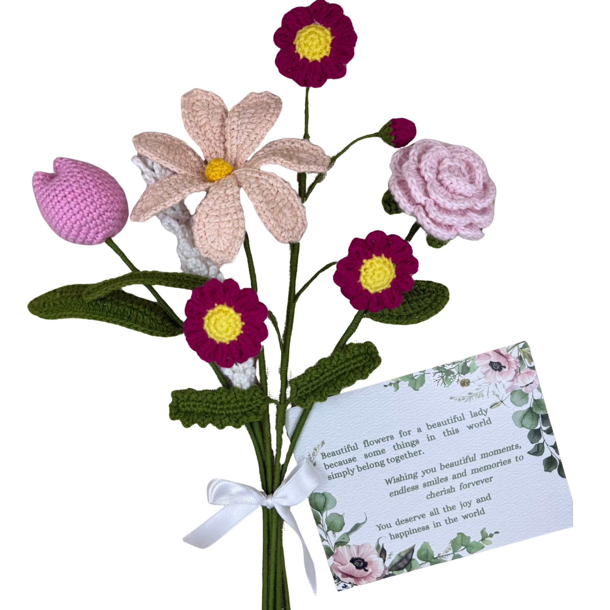 Prapti Handicrafts Crochet Artificial Flower Gift Hamper Set with Greeting Card for Women & Girls, Birthday, for Wife/Girlfriend Rakshabandhan Rakhi Gift for Sister-image-22