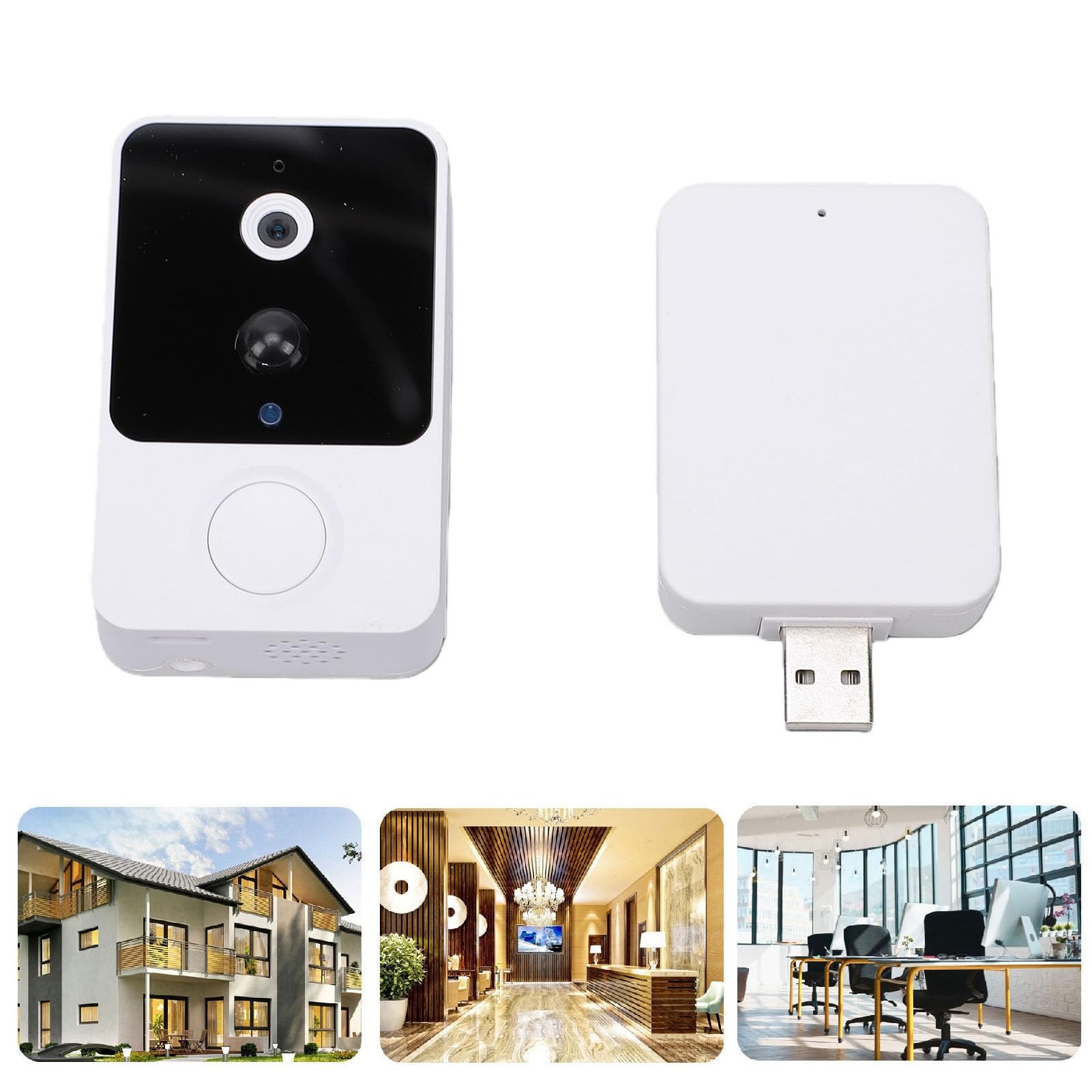 LICAEVEY Timbre con Vídeo Inteligente con Gran Angular de 160 Grados (White)