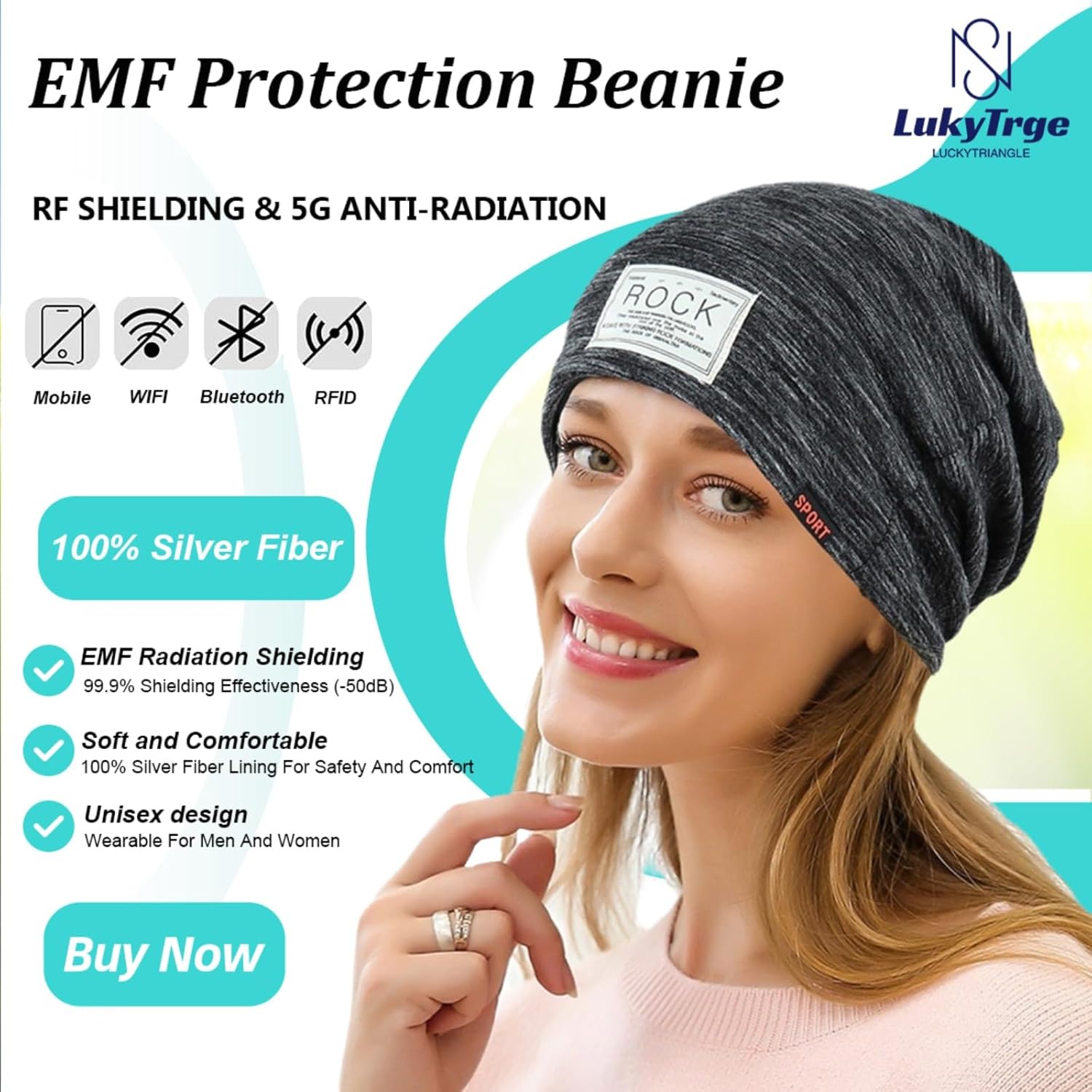 Unisex Anti Radiation Cap,EMF Electromagnetic Wave Shielding Protection Hat,100% Silver Fiber Beanies Hat (Color : Black, Size : One Size)
