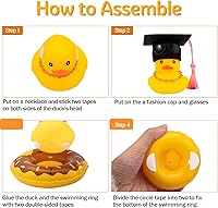 Vista 3 de wonuu Pato de goma para automóvil, 2 unidades, decoración de tablero de instrumentos de automóvil, accesorios de decoración de tablero de automóvil