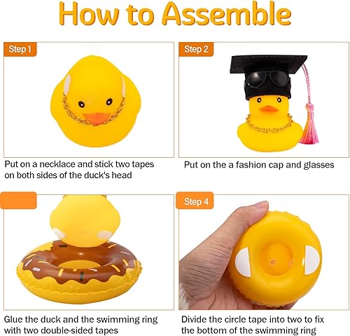 Miniatura 3 de wonuu Pato de goma para automóvil, 2 unidades, decoración de tablero de instrumentos de automóvil, accesorios de decoración de tablero de automóvil,