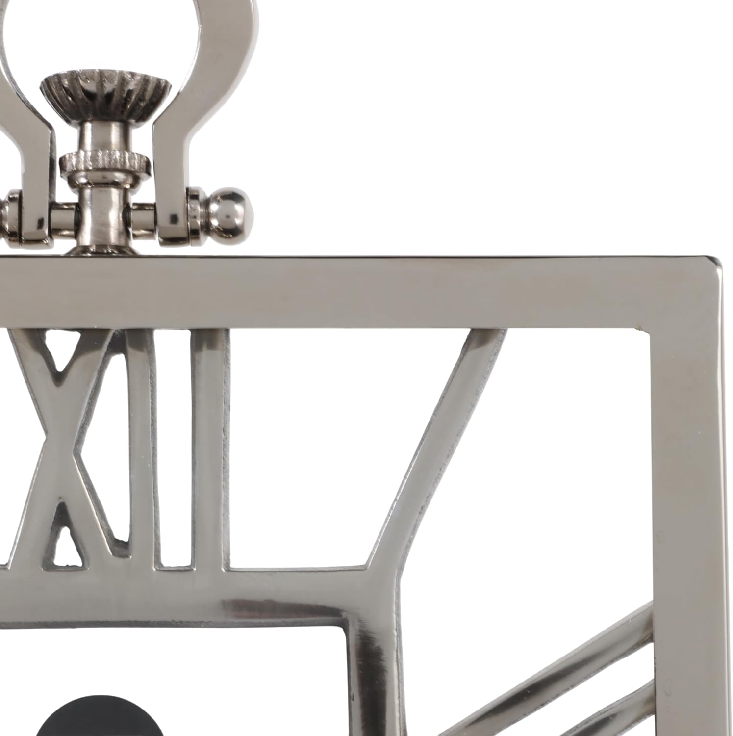 Elegant Rectangle Clock for Home Living Room Decor - Modern Metal and Glass Desk Clock with Roman Numerals for Office, or Mantel Display - Decorative Table Accent for Consoles - 17", Silver & Black