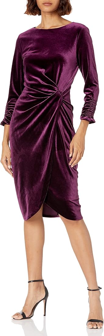 Amazon.com: Tahari ASL Vestido cruzado de terciopelo de manga larga para  mujer : Ropa, Zapatos y Joyería