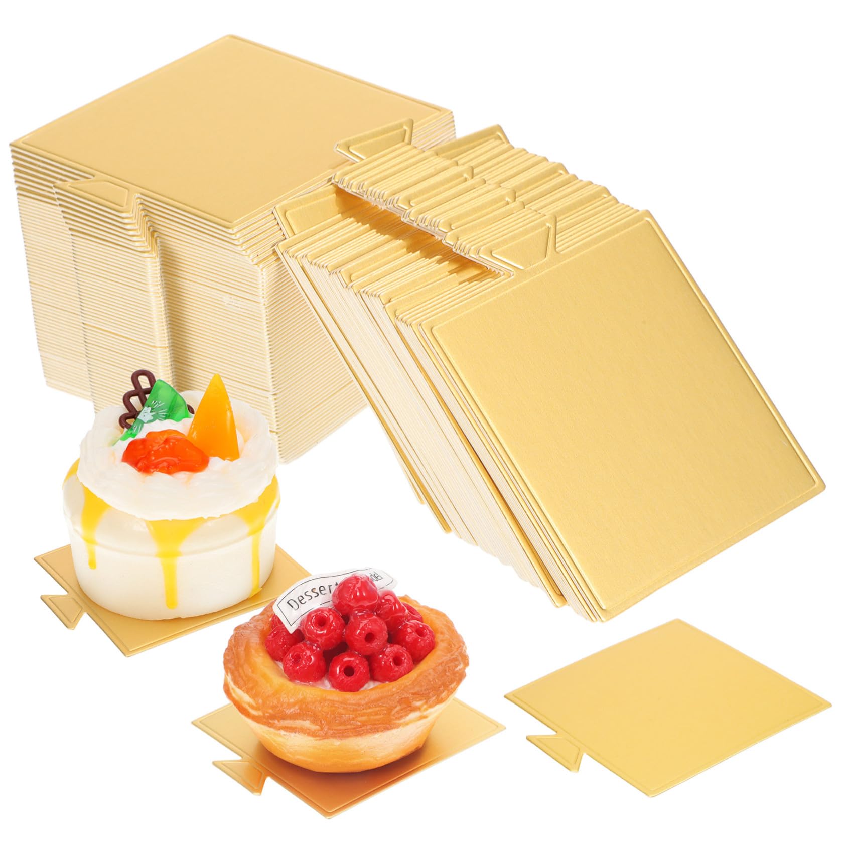 Quadratische Mousse Kuchenplatten Stabile Kuchenböden 100 Blatt aus Papier Einweg Kuchenunterlagen zur Tortendekoration und Partykuchen