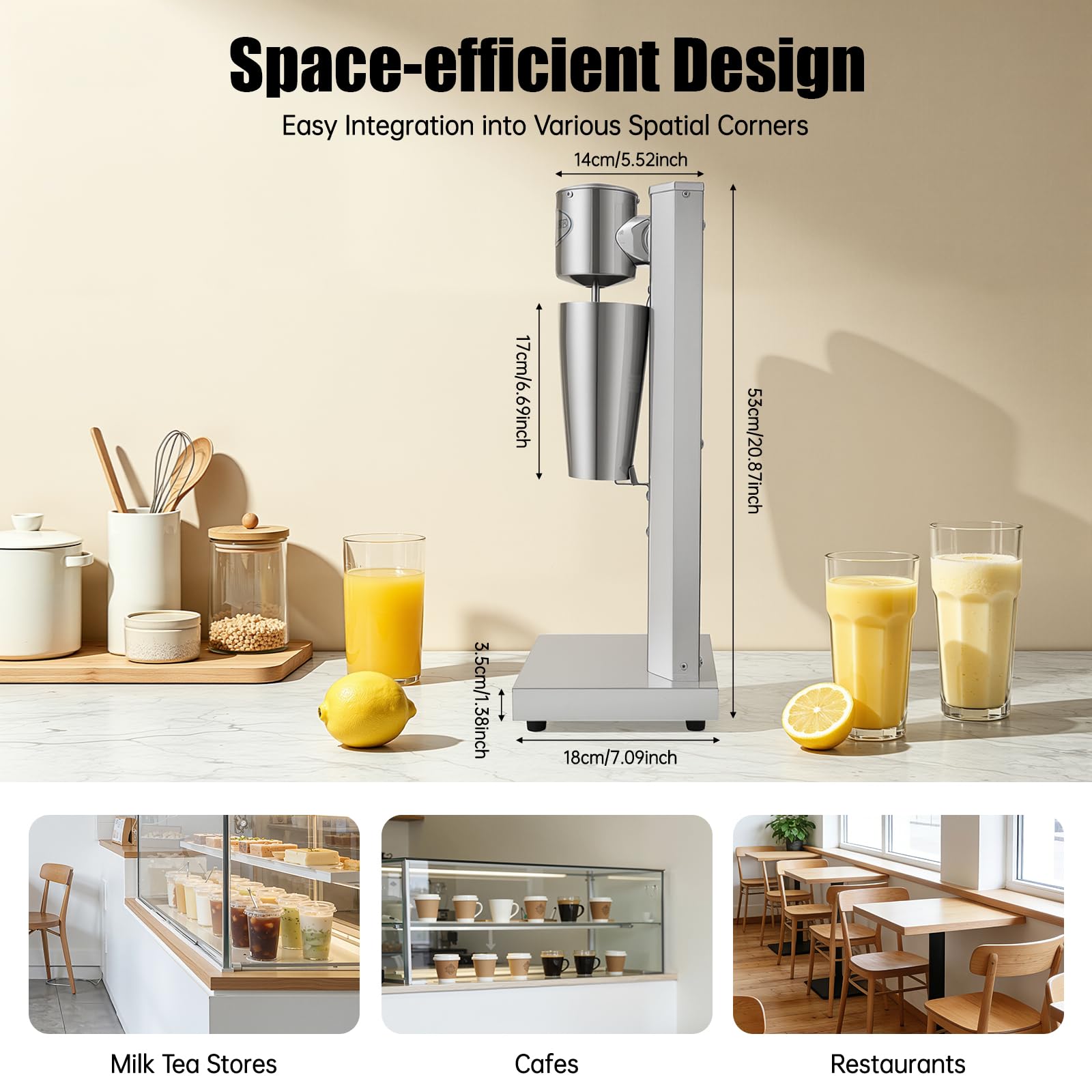 Milkshake Frappe, mélangeur de protéines, shaker, shaker, shake protéiné, électrique, pour cafés et magasins de lait, 18 000 tr/min, 2 vitesses, 650 ml