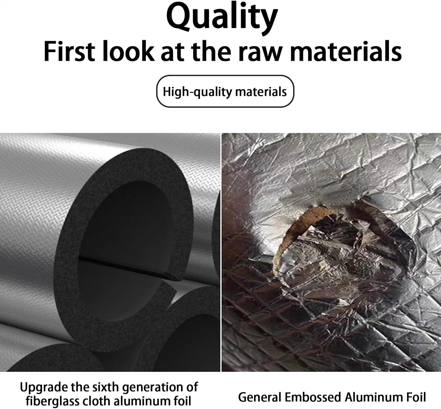 9 Openings self-Adhesive Rubber-Plastic Insulation Pipe Sleeve,Foam tubing,Foam Tubes,for Solar Water Pipe Frost and Sun Insulation Heat Insulation Material(Id48,Thk10)