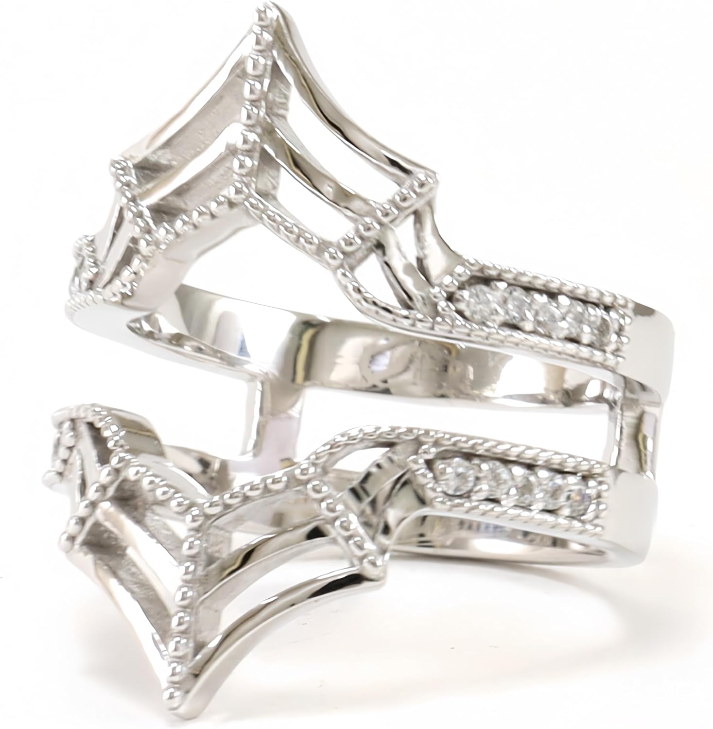 925 Sterling Silver Infinity Guard Ring Enhancer For Women,Unique Spider Web Ring,Custom Moissanite Engagement Rings Wedding Band Set For Women,Vintage Halloween Rings (Send Gift Box)