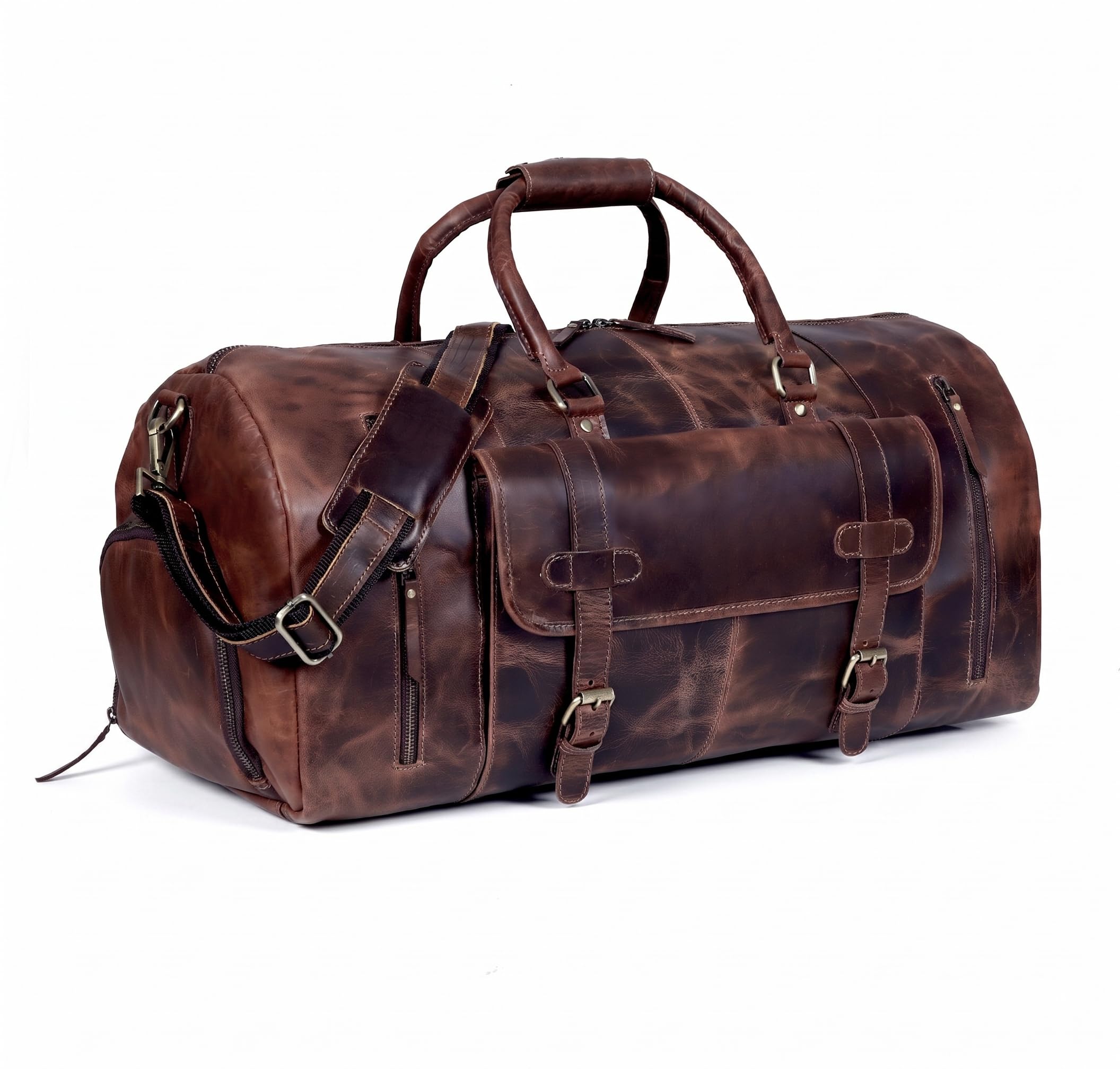 Cureo 24 Inch Genuine Leather Duffle Bag
