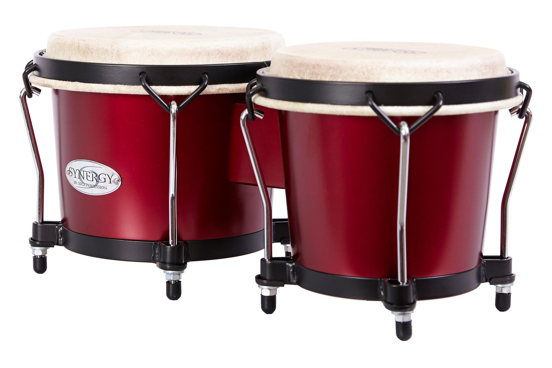 Toca Synergy Wood Bongos 6" & 6 3/4 Matte Racing Red 2100RRD