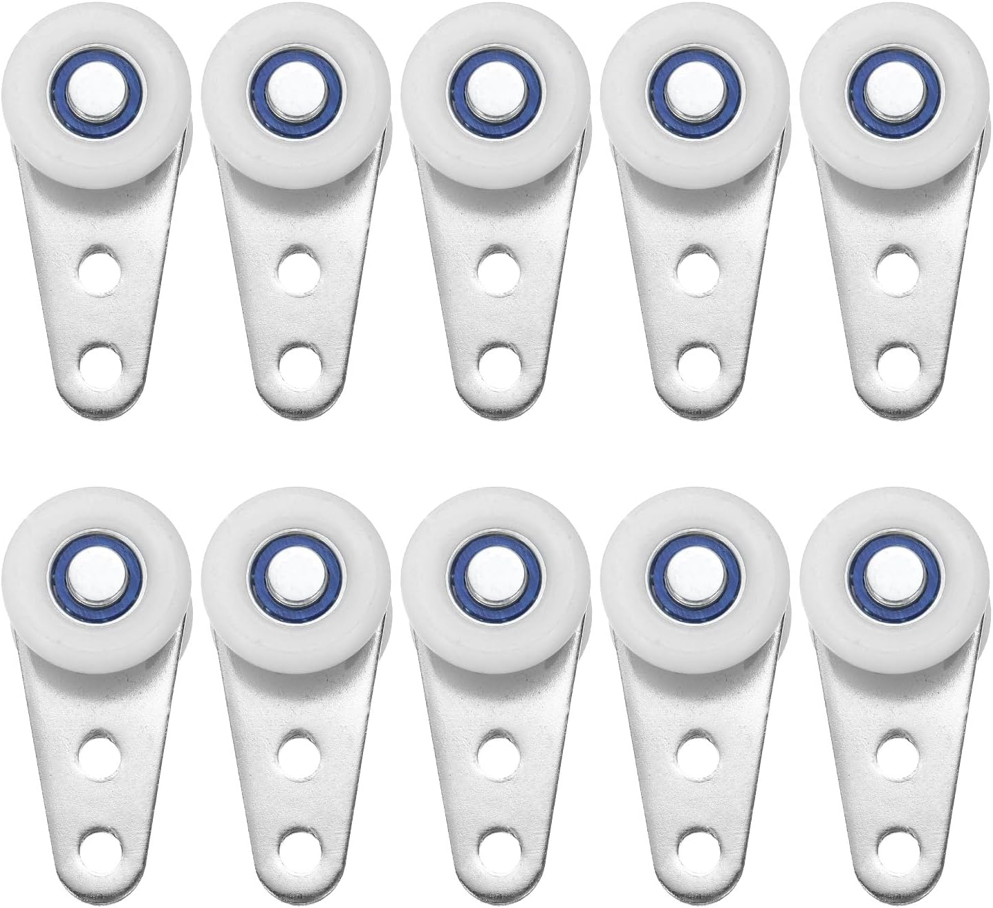 uxcell 10pcs Trolley Assembly Roller, Sliding Track Roller Sliding Door Beam Trolleys, for Sliding Door Window Cabinet Silver
