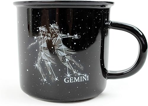 GEMINI Tazas de cerámica Taza de café y té de 13.5 onzas, tazas de horóscopo de astrología con rasgos de personalidad revelados en el interior,
