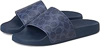 Coach Men's Signature Slide Sandals - Canvas Upper, Mesh Lining, Rubber Footbed for Summer Traction & Comfort
