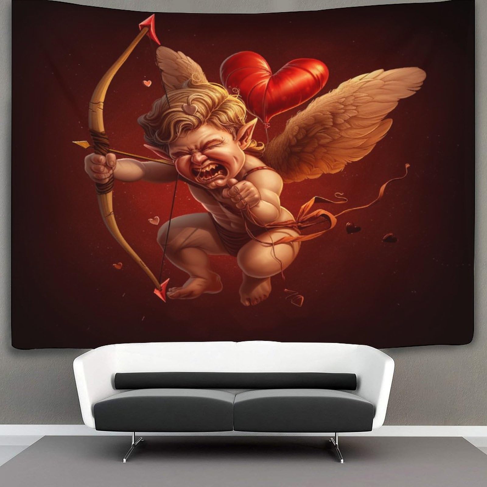 kaiyun Evil Cupid Tapestry Wall Hanging,Romantic for Bedroom Decor Birthday Party Celebration Or Garden Backdrop 150cmx200cm