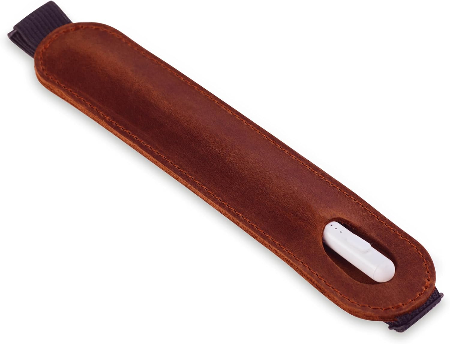 Leather Pencil Holder for Apple iPad (2nd/1st Generation), Adjustable Pencil Case for iPad, Tablet Stylus Holder, Pencil Cover for Apple, Pencil Cover for Remarkable 2 (Cognac)