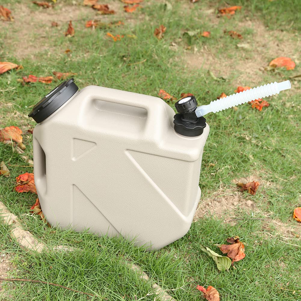 RUYI Tanica per acqua con rubinetto e tappo a vite, tanica per acqua potabile da campeggio, senza BPA, serbatoio portatile con manico per roulotte, picnic, escursionismo, blu trasparente