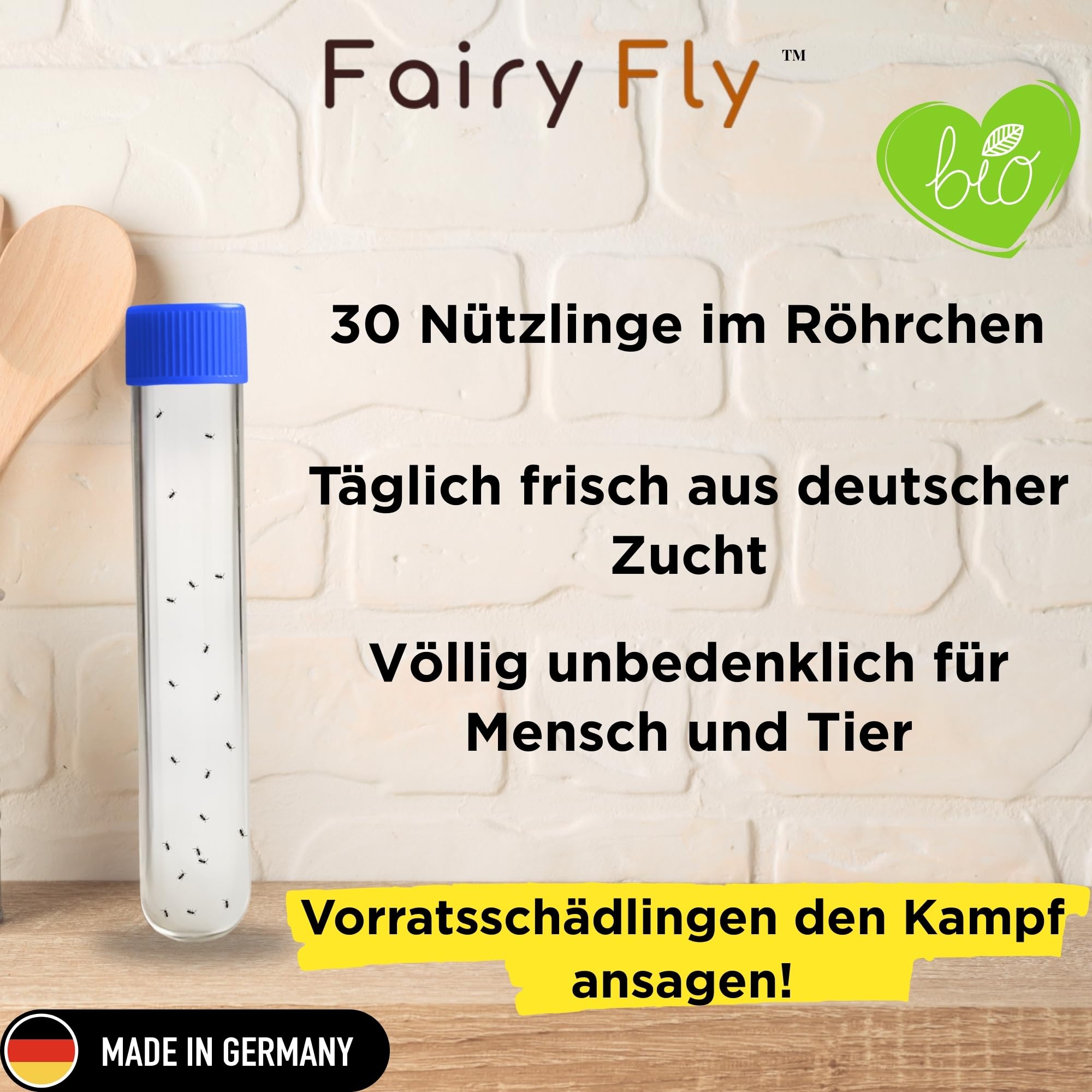 Lagerpiraten gegen Speckkäfer & Teppichkäfer – 100 % biologische Schädlingsbekämpfung ohne Chemie – 30 Nützlinge im Röhrchen – Made in Germany (3)