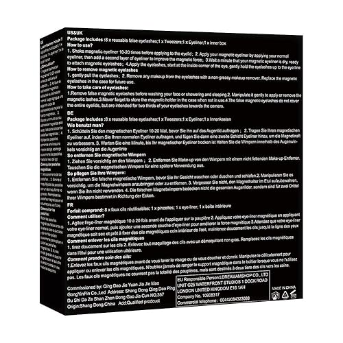 Miniatura 7 de Juego de pestañas magnéticas y delineador de ojos, delineador magnético para pestañas postizas magnéticas, con pestañas reutilizables