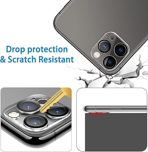 Miniatura 5 de Paquete de 3 protectores de lente de cámara de vidrio templado para iPhone 11 Pro de 5.8 pulgadas y iPhone 11 Pro Max de 6.5 pulgadas, Ultra HD,