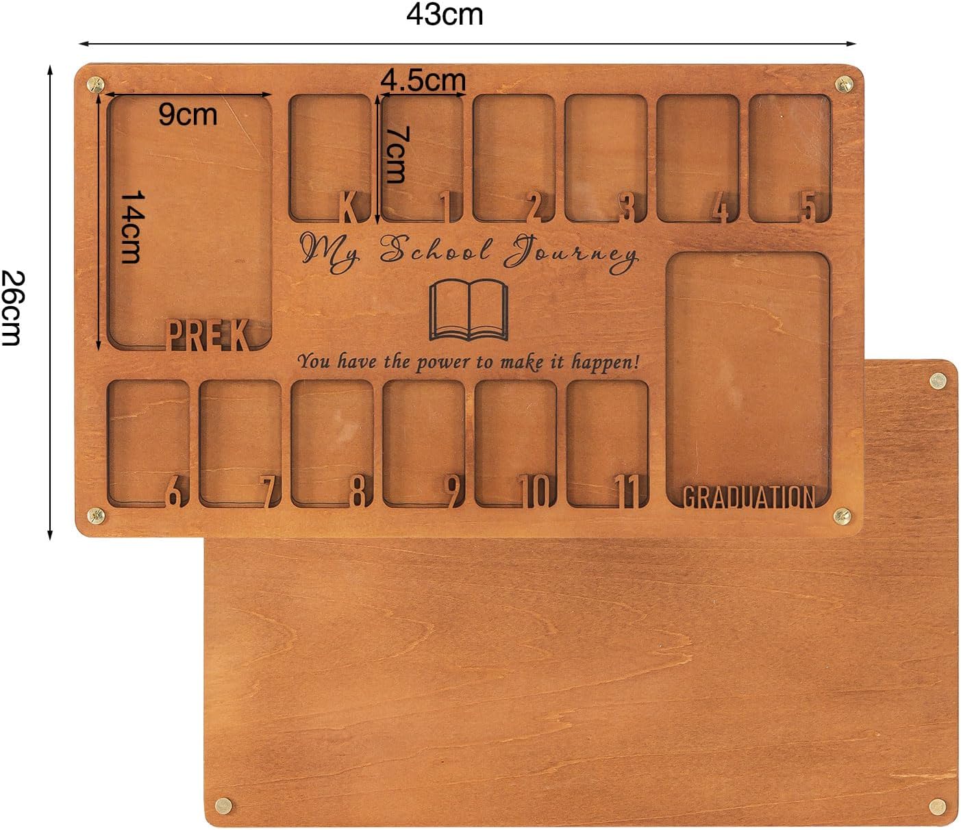 Ethlomoer School Picture Frame Pre-k to 12,School Years Picture Frame Prek-12 for Graduation Gifts&Party Decor,Wooden Photo Frame Pre-k-12&Collage Frame,Graduation Picture Frames,14 Photos