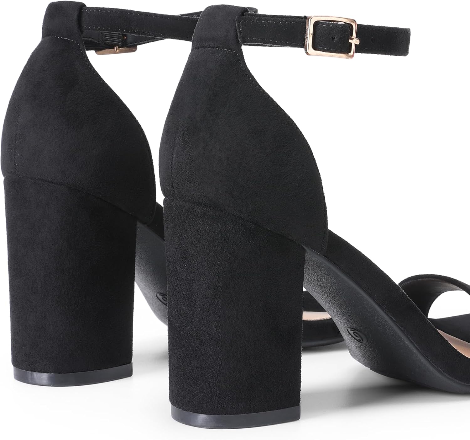 DREAM PAIRS Heels for Women Chunky Block Heel Open Toe Ankle Strap 3.5 Inch Heeled Sandals for Party Date Wedding