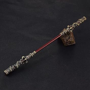 Monkey King Staff, Sun Monkey King Gold Cudgel, Metal Artisan Crafted Desk Decor, 8.7 in