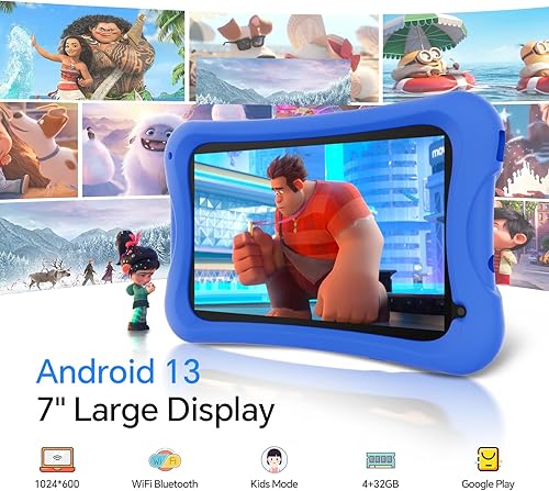 Miniatura 3 de DigiLand Tablet para Niños de 7 Pulgadas Edades 3-8, Tableta Android 13 para Niños, 4G+32GB hasta 128GB, Tabletas para Niños Pequeños con Cámaras