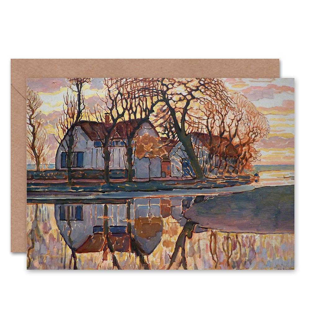 Wee Blue Coo Blue Wee Coo Piet Mondrian Farm Near Duivendrecht 1916 Old Master Blank Greetings Card