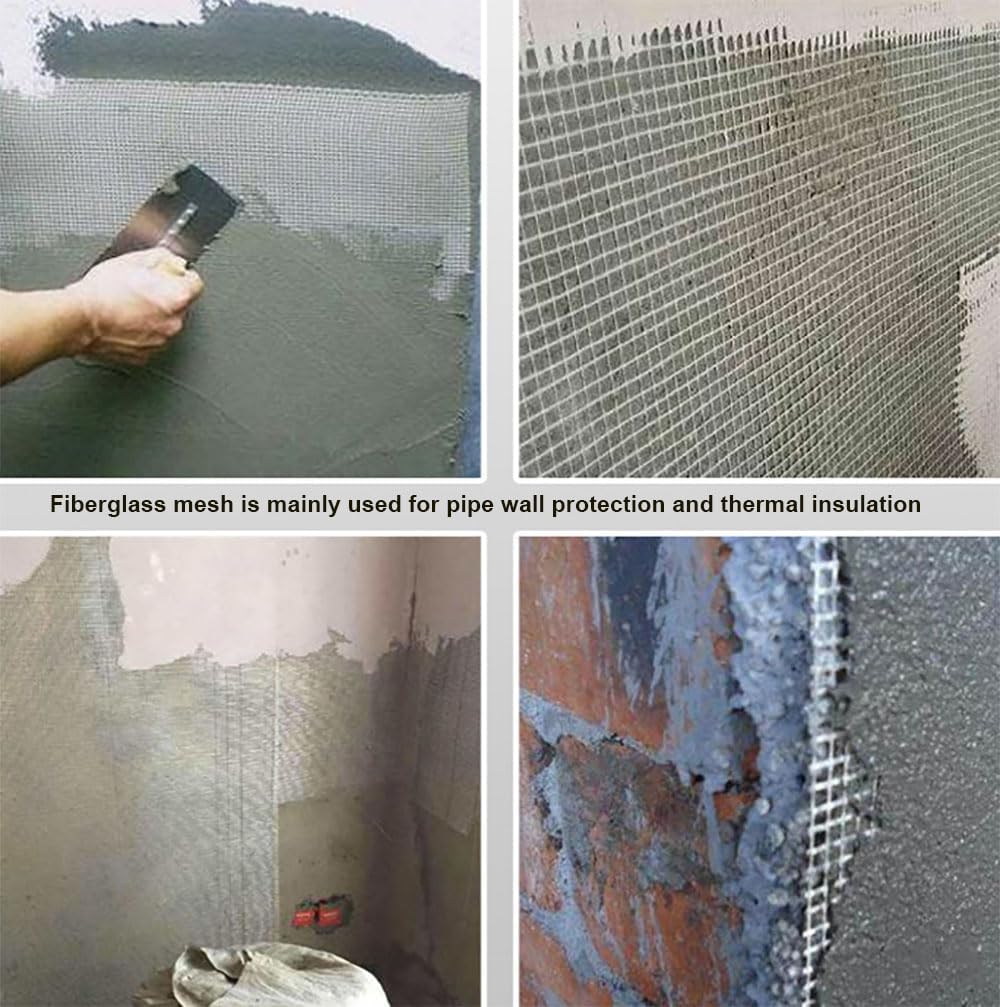 LIUNI Fiberglass Mesh Roll Heavy Duty Stucco Mesh Wall Crack and Seam Patch Rein for Insulation and Crack Prevention of Internal and External Walls on Construction Sites(Size:1x100m/3.2ft x 328ft)