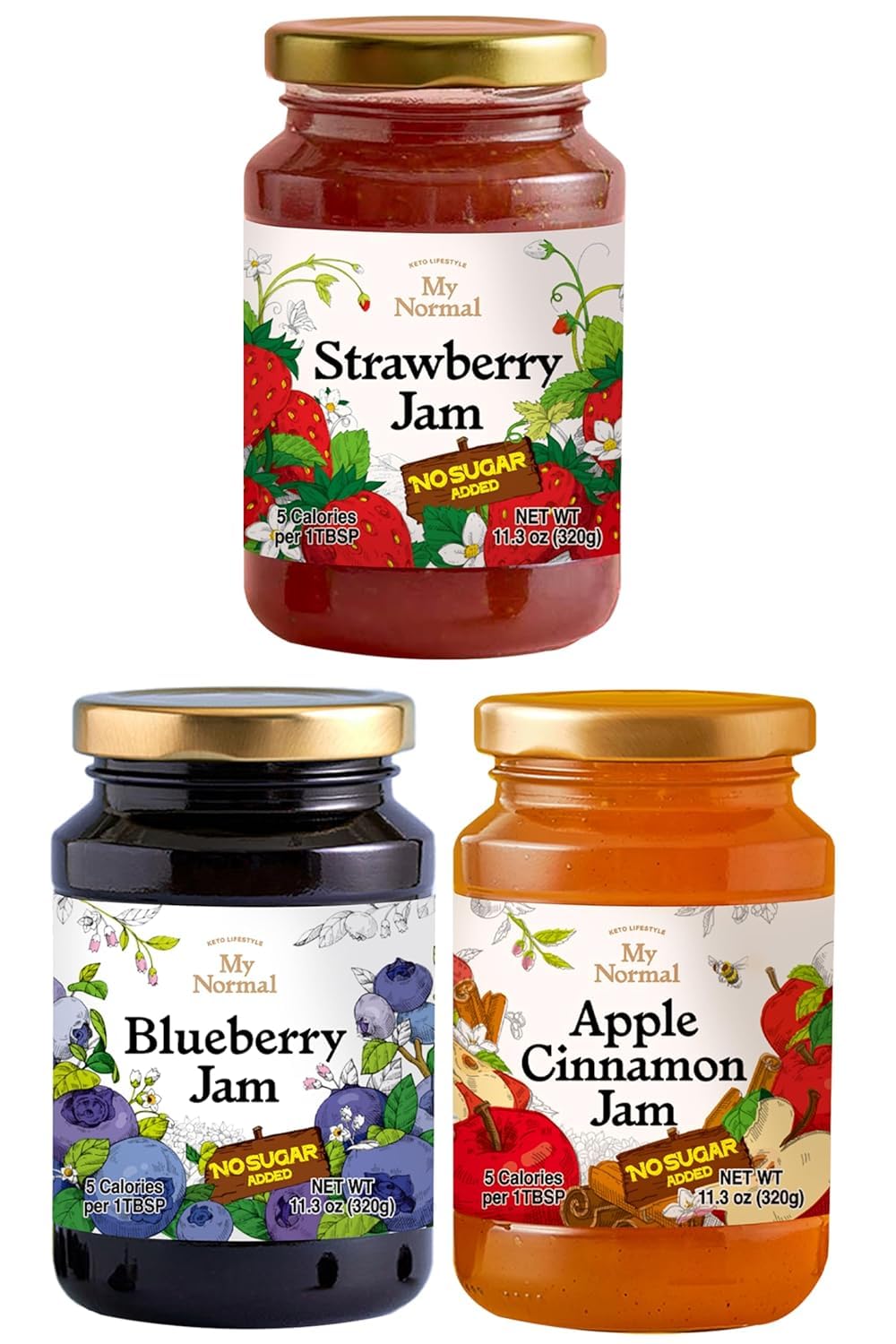 Jamlly　キロメロ２枚 Amazon.com: My Normal Low Calorie Jam Variety 3 Pack – Diabetic
