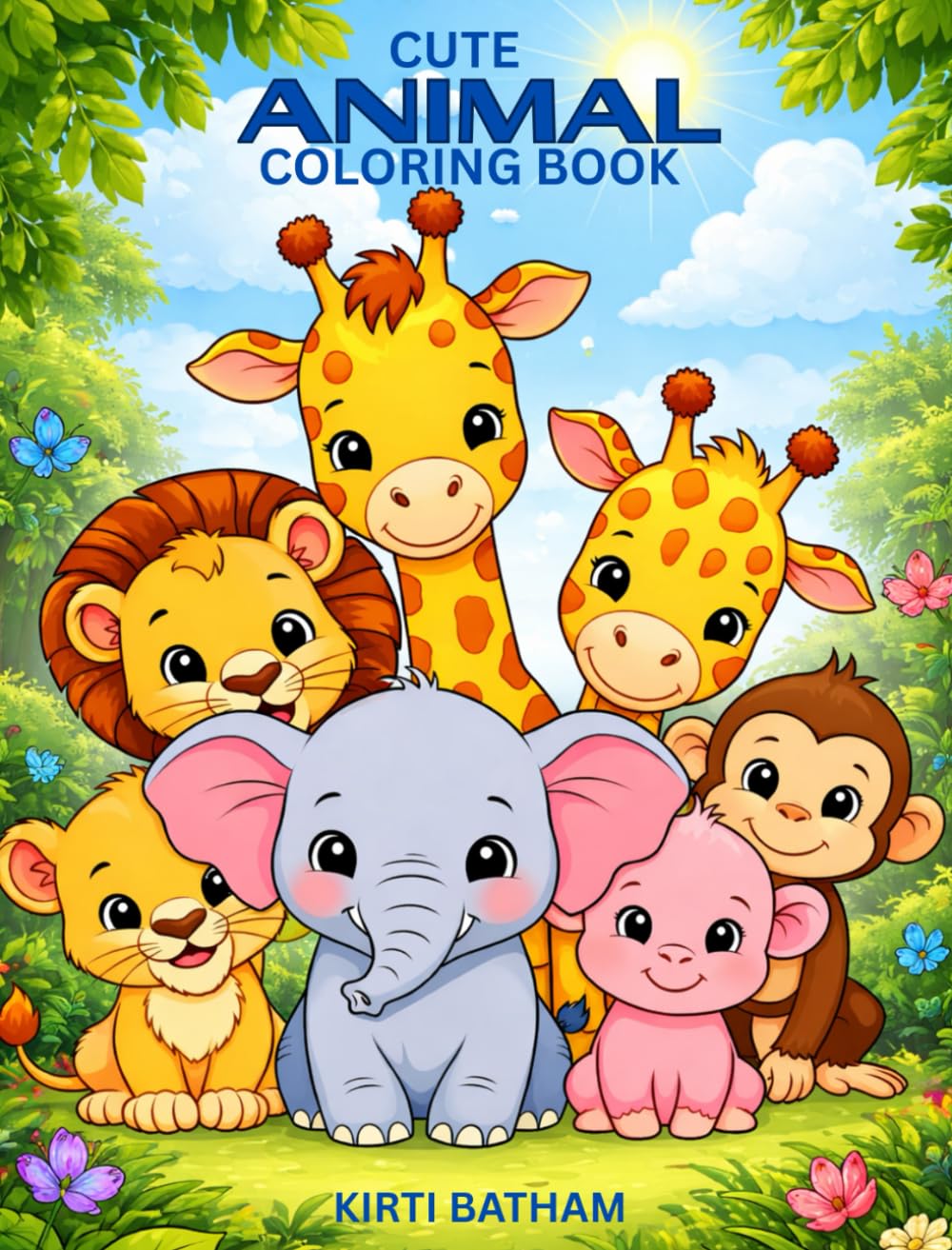 Cute Animal Coloring Book: Simple and Cute Creatures to Color