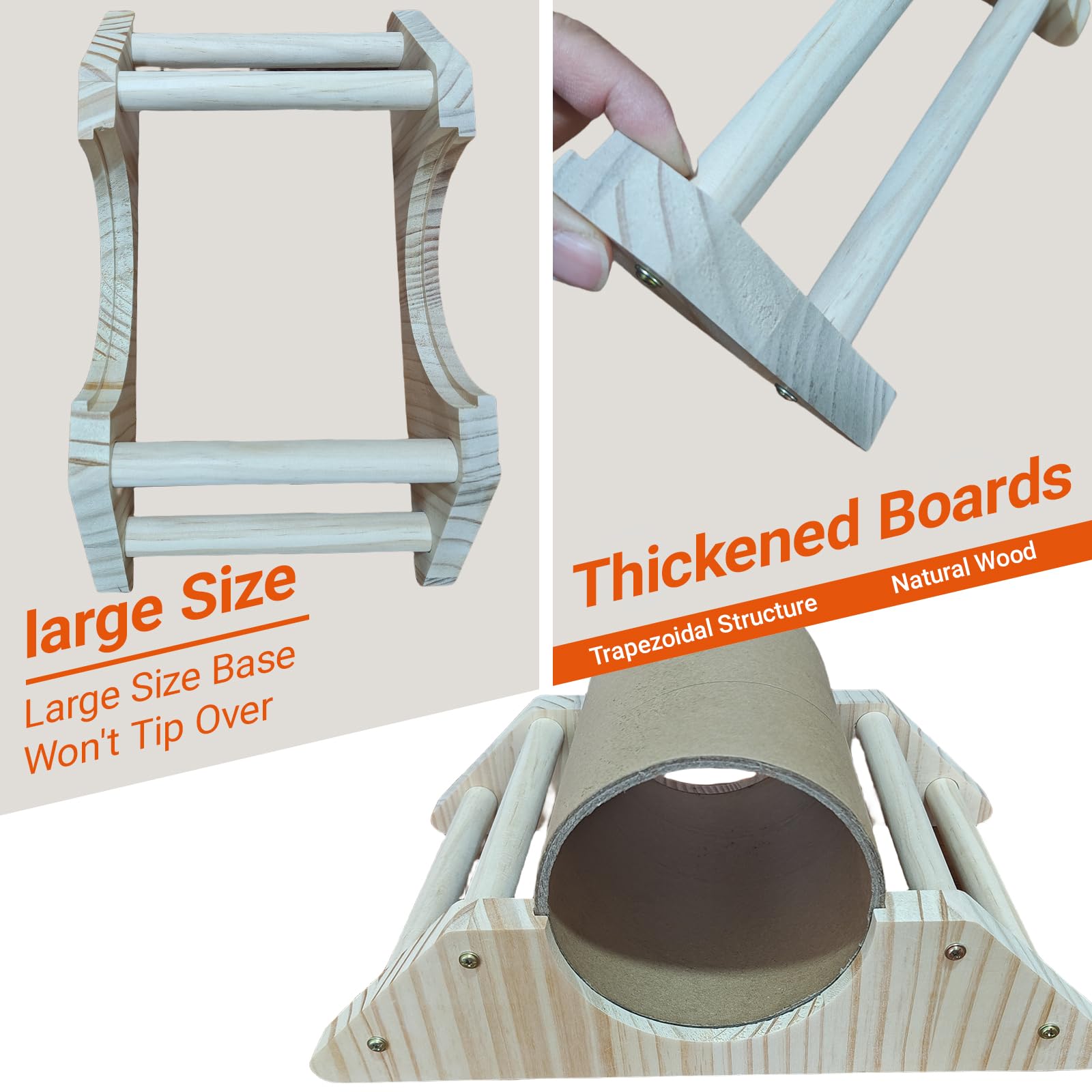 Percha para pollitos de pino con túnel de ocultación, barra fuerte para jugar al gimnasio, juguetes de pollo de accesorios de gallinero y criadora, juguetes de perca de entrenamiento para pájaros