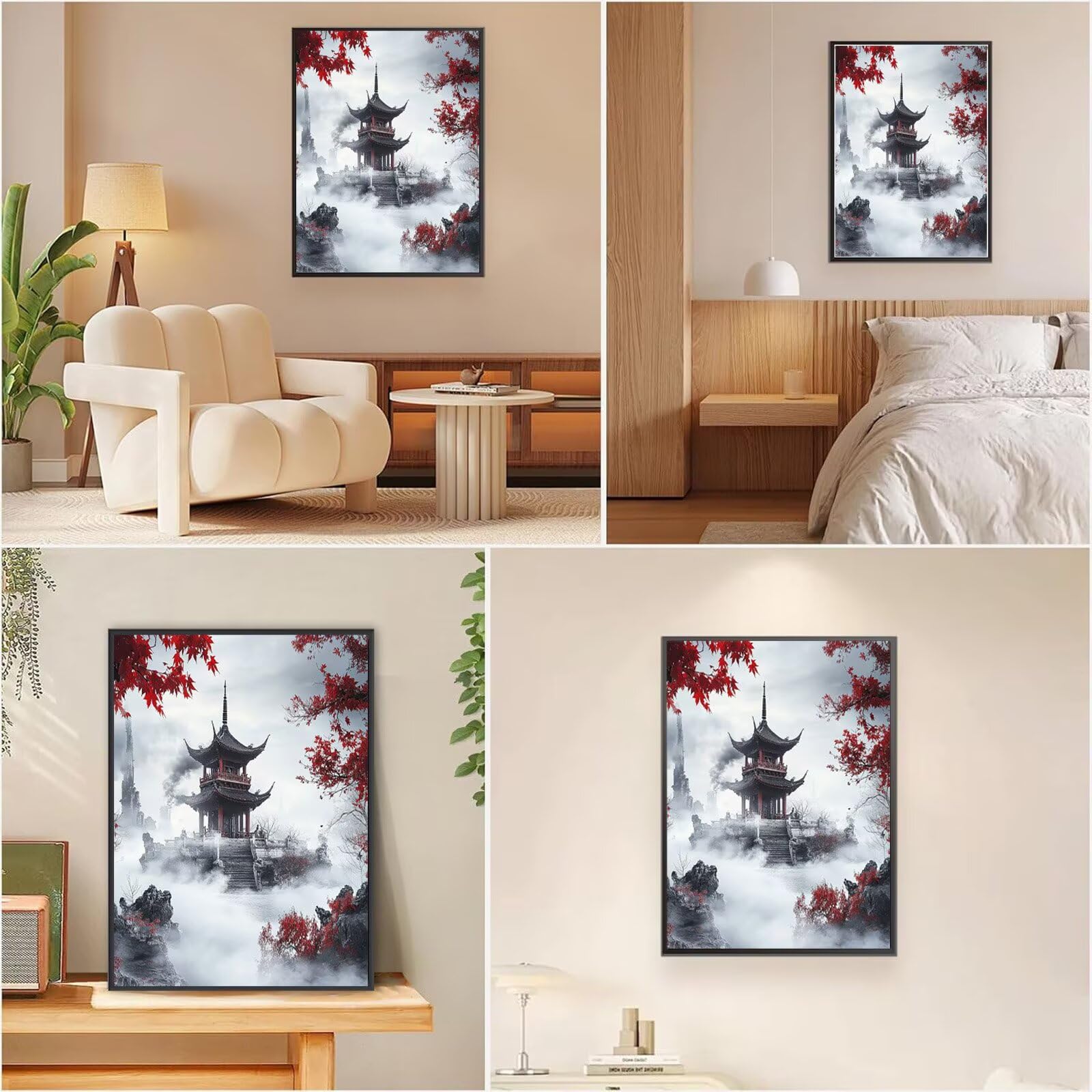 Diamond Painting Erwachsene Japanischer Stil Diamond Painting Landschaft Muster DIY Set Erwachsene Anfänger, Vollbohrer Diamanten Malerei Bastelset für Zimmer Wand Deko Schlafzimmer 70x100cm, Model839
