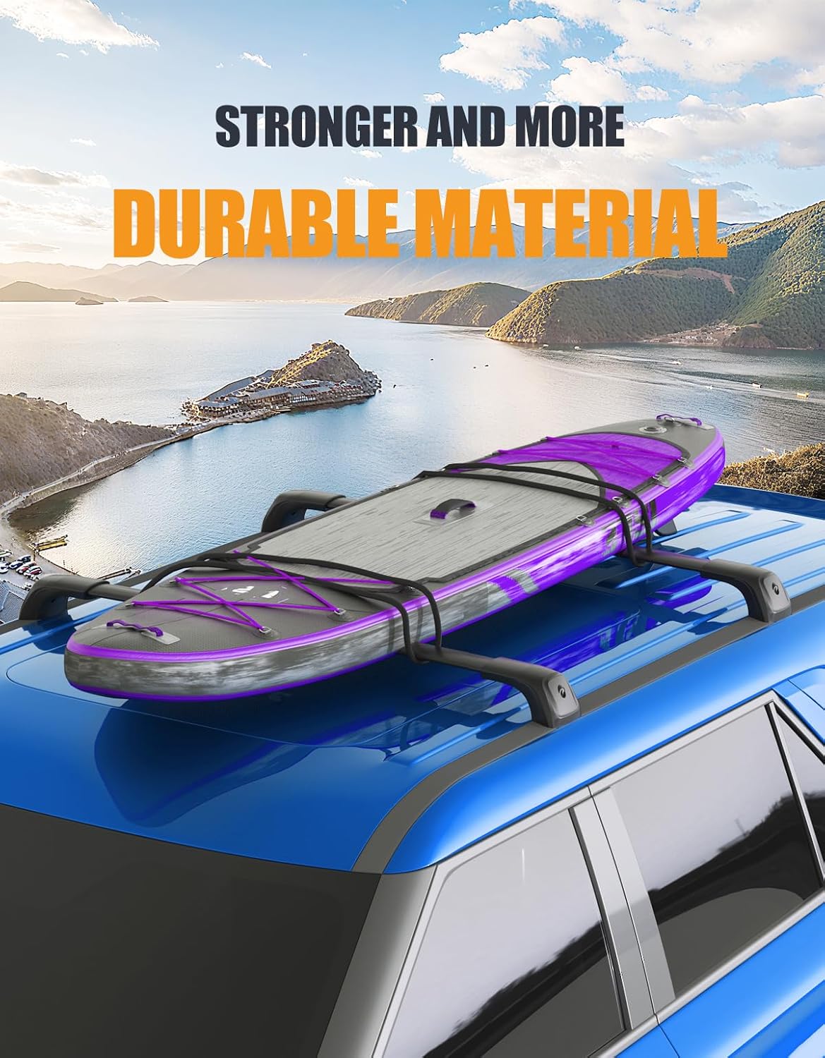 KINGGERI 330lbs Lockable Roof Rack Cross Bars Compatible with Chevrolet Equinox 2018 2019 (Roof Rails with Fixed Point), Chevy Heavy Duty Anti-Theft Aluminum Roof Rails Crossbars Luggage Cargo Carrier