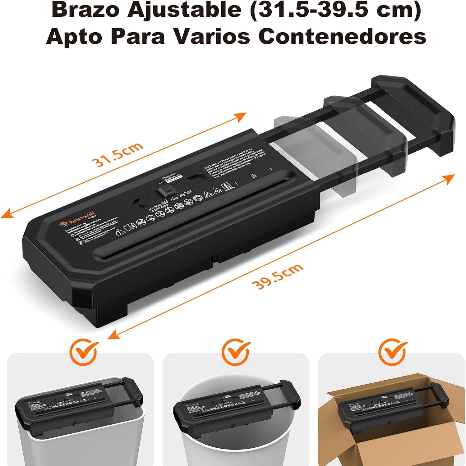 Bonsaii S125-A Paper Shredder with Adjustable Arm