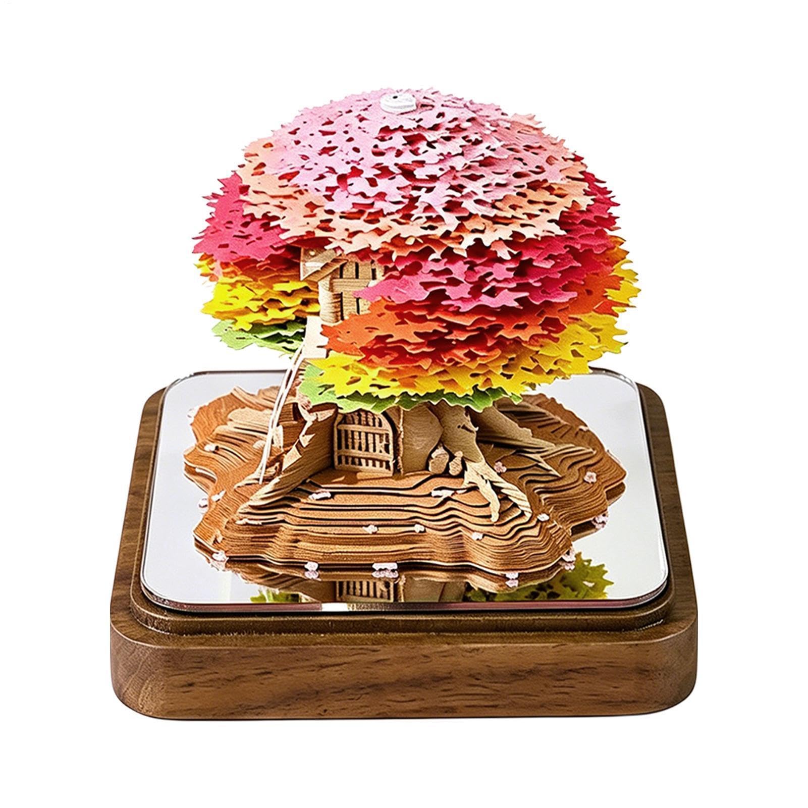 Generisch 3D Papierskulptur-Kalender - und Haus-Design-Kunstnotizbuch | Mit Klarer Staubschutzhaube Abreißbarem Ästhetischen Haftnotizen Aufgaben Gewohnheitstracking Büro Klassenzimmer