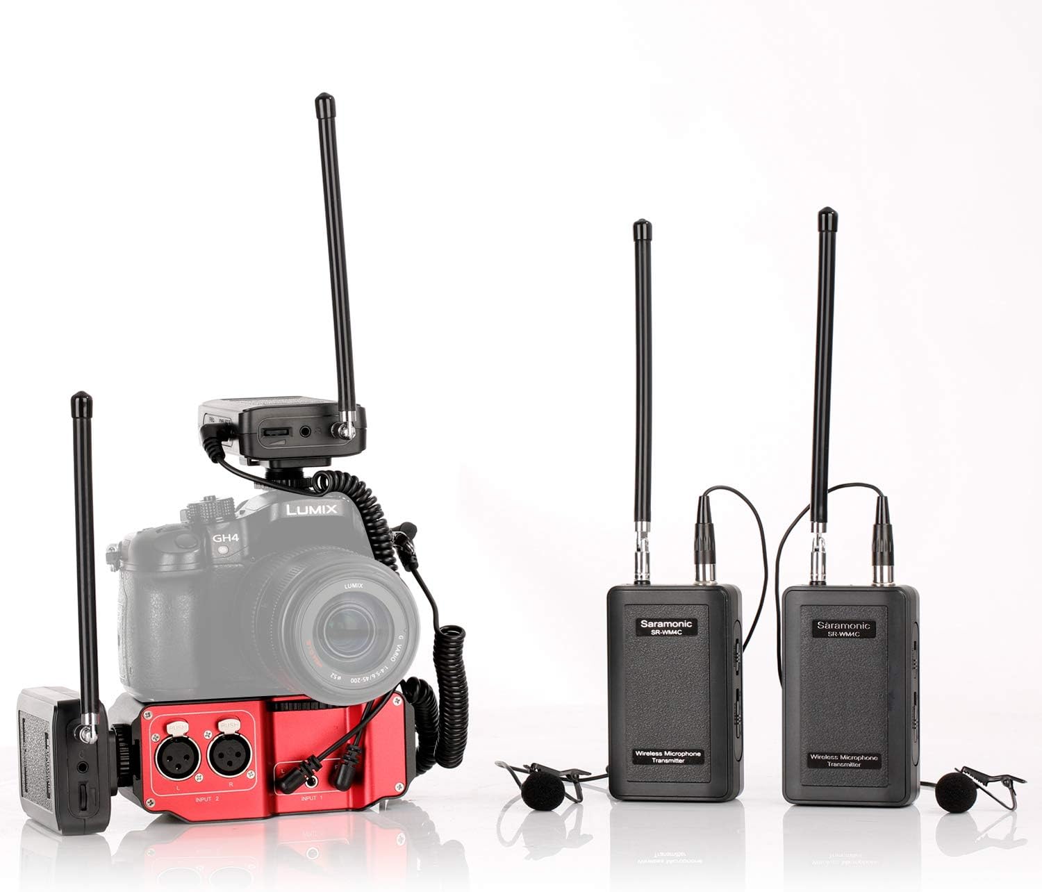 Saramonic SR-WM4C Wireless Lavalier Microphone System for Canon 6D 600D 5D2 5D3 Nikon D800 Sony DV DSLR Camcorders