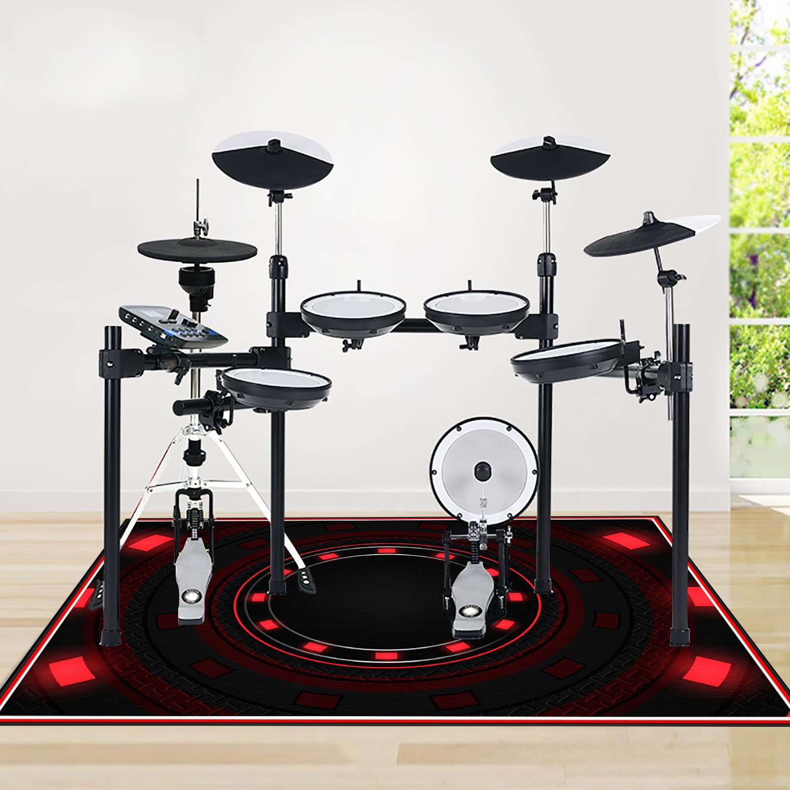 230 x 200 cm Tappeto per Batteria Acustica | Tappetino a Tamburo | Tappetino per Batteria Drum | Tappeto Insonorizzato per Batterie per Elettroniche Rullante Snare Drum Grancassa Strumenti Musicali