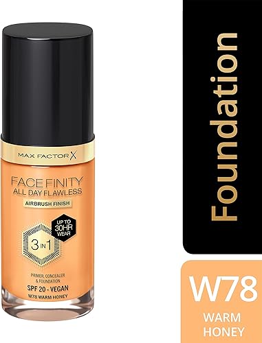 Miniatura 2 de Max Factor Facefinity - Base líquida 3 en 1 todo el día, FPS 20-78, miel cálida, 1.0 fl oz