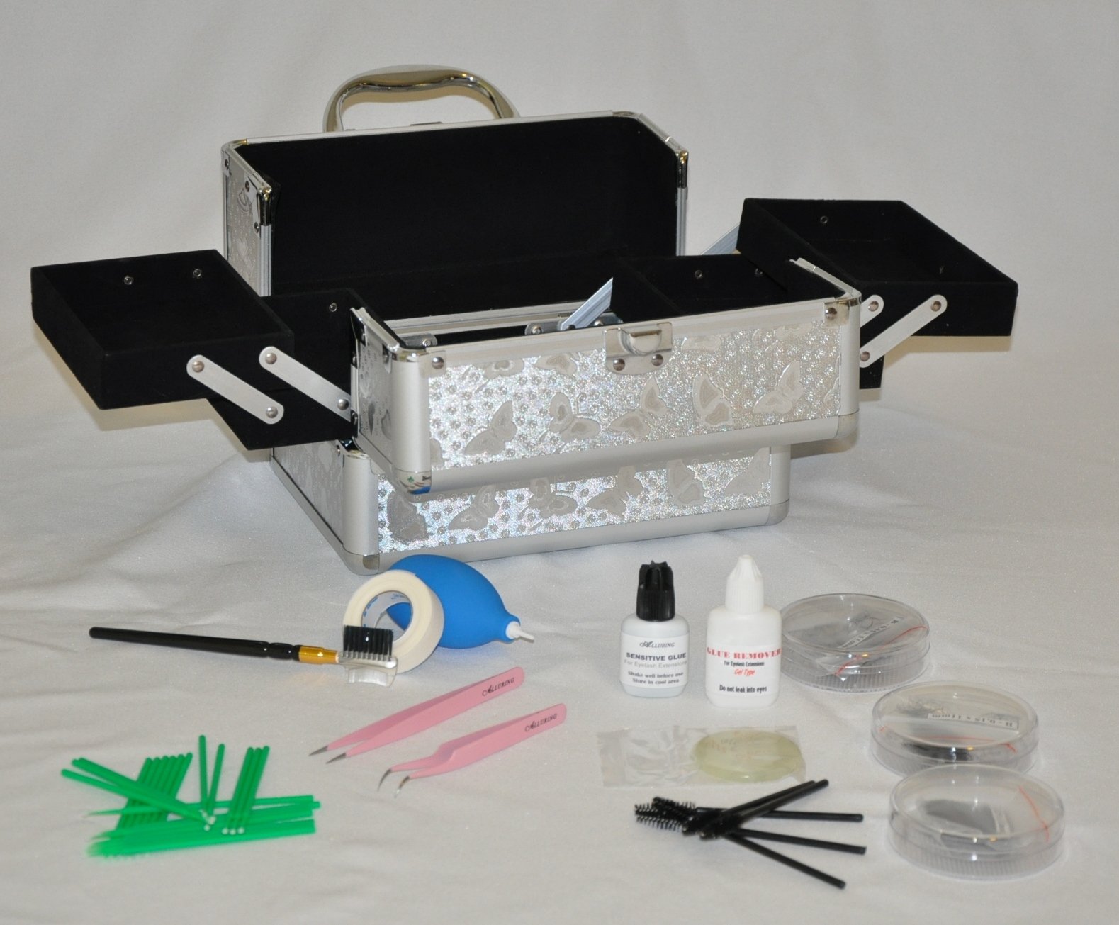 Eyelash Extensions Training Kit with Professional Beauty Case (Purple Case)