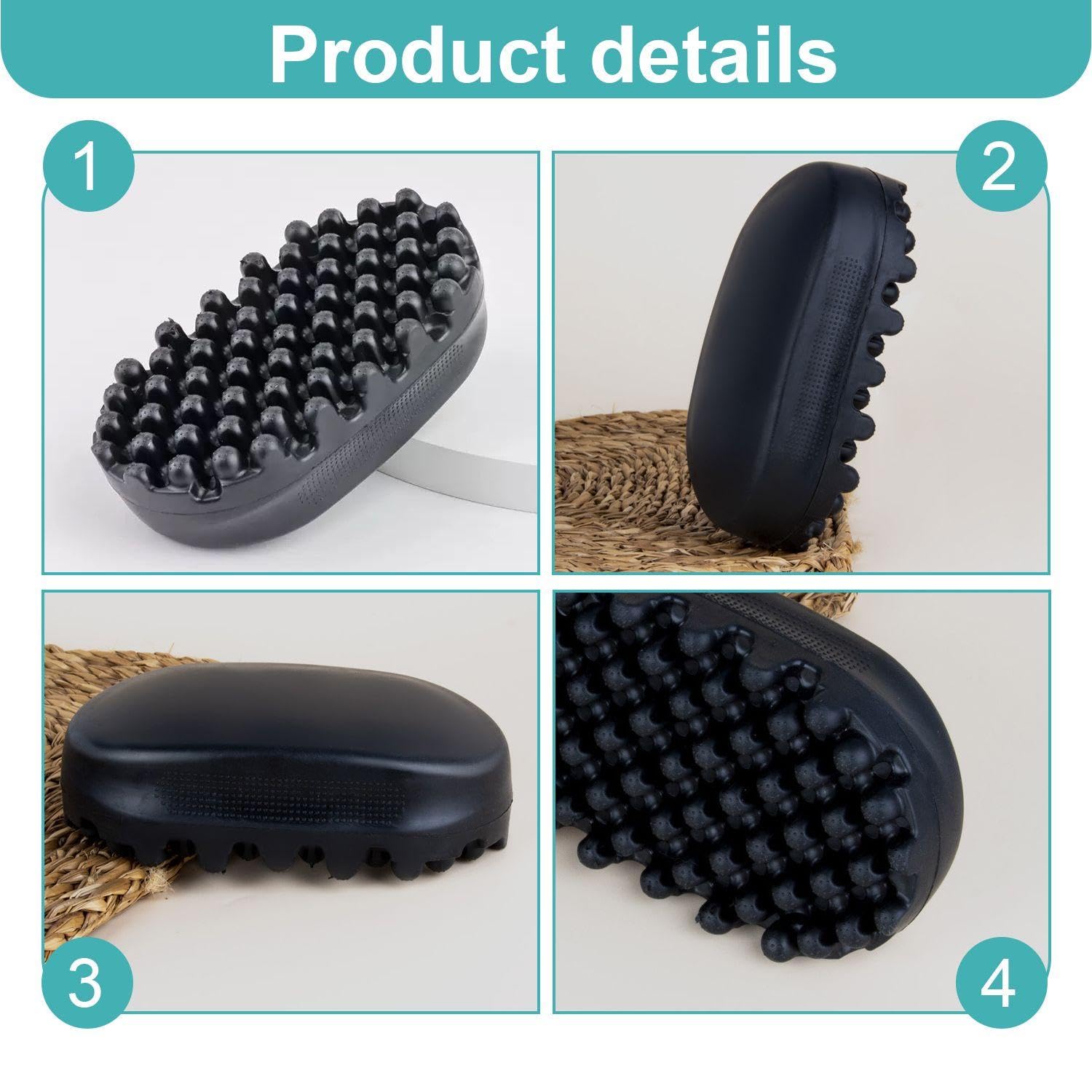 1 Piece Of Black Silicone Dirty Braid Comb And 1 Piece Of Black Hair Fork Comb, Portable And Compact Curly Hair Comb - Image 3