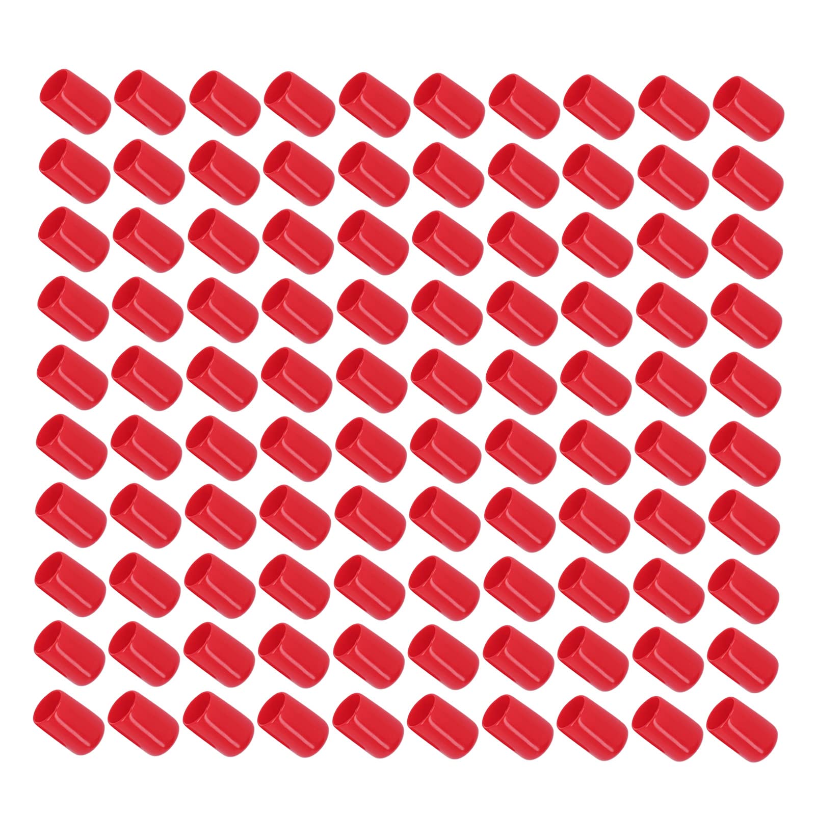 100Pcs PVC Round Flexible Flame Retardant Screw Thread Protector, Red, Oil Resistant, Wide Application (12mm)