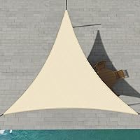 Vista 21 de Patio Paradise - Toldo parasol beige de 2 x 2 x 2 pies con kit de herrajes de 6 pulgadas, toldo triangular equilátero, tela duradera