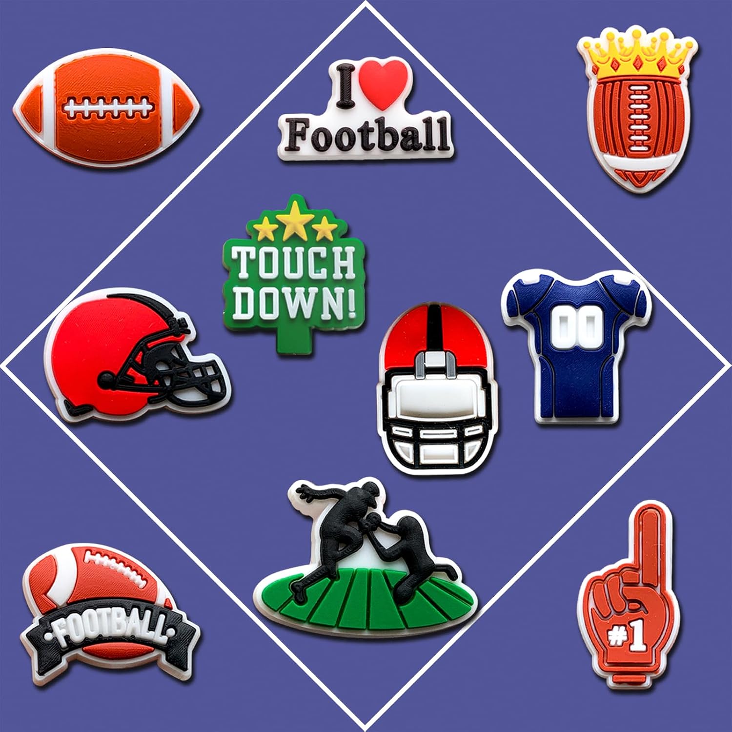 Sports Shoe Charms for Clog Sandals Bracelets Decoration, Baseball Softball Football Basketball Soccer Swim Charms