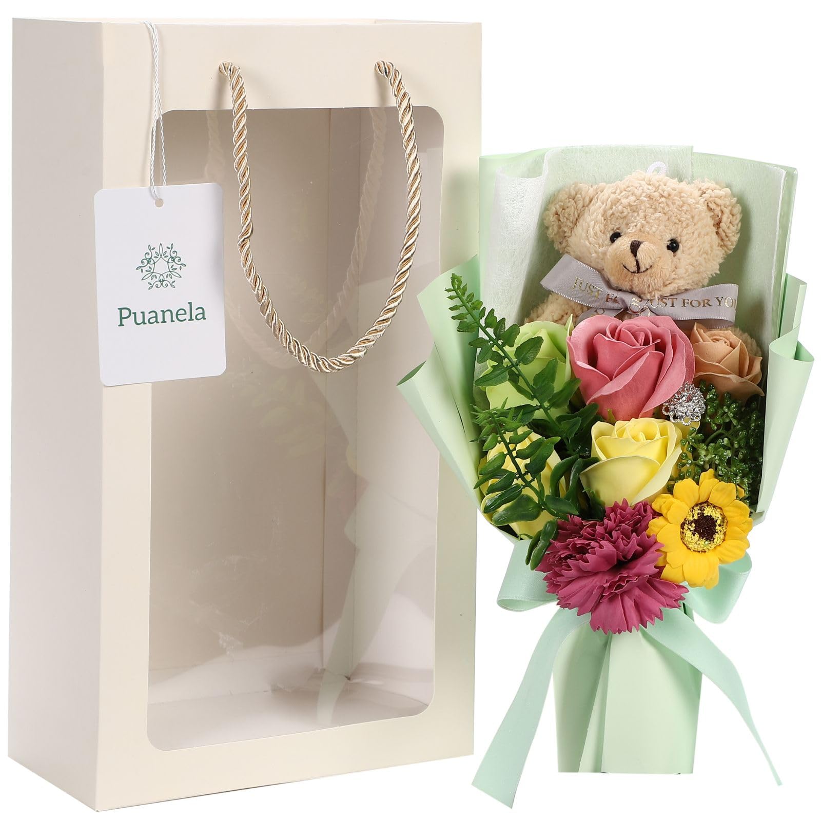Amazon｜【anan掲載店・プロ推奨】 Puanela ソープフラワー 花束
