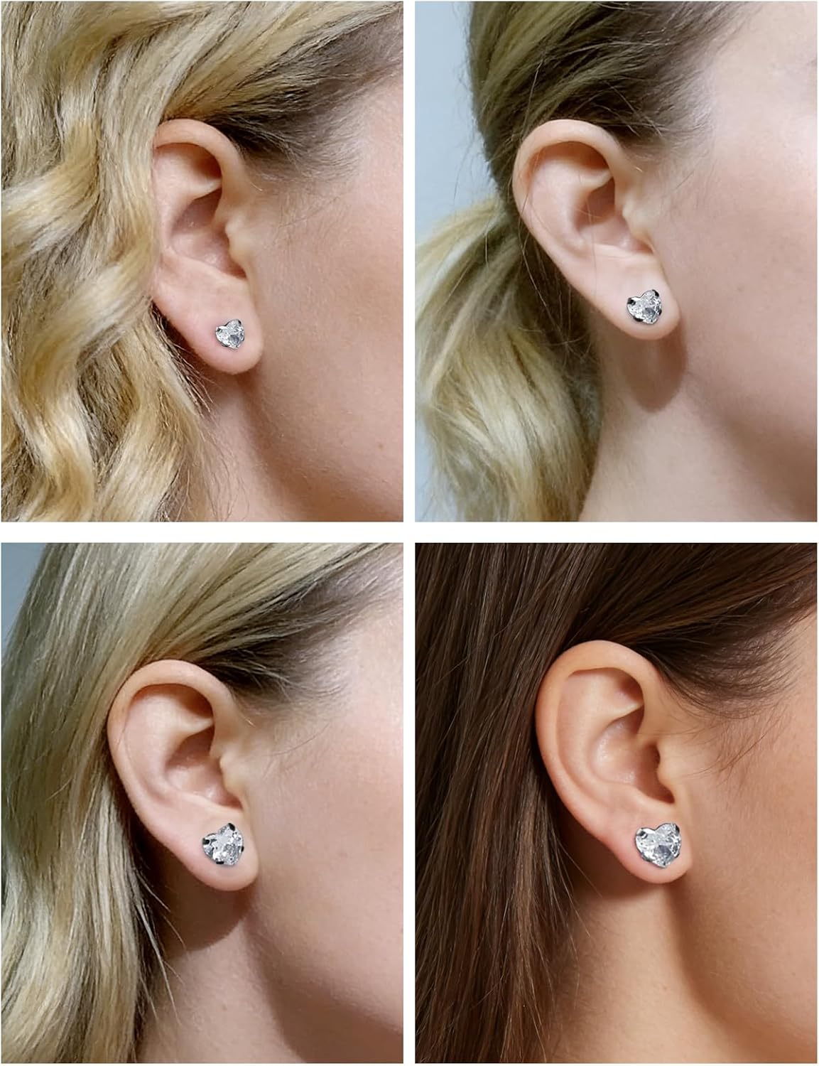 8G -1/2" Gauges for Ear Surgical Steel Heart CZ Screw Fit Flesh Tunnels 8G 6G 4G 2G 0G 00G 1/2 Inch Plugs Hollow Gauges Earring Expander Stretcher Earrings Piercing Jewelry for Women Men