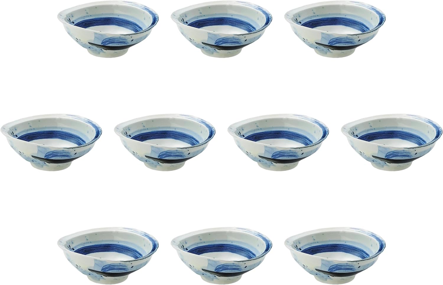 美濃焼の名工　工藤陸雄　南窯　鼠志野大鉢及び向付け小鉢5点セットNo2 美濃焼の名工 工藤陸雄 南窯 鼠志野大鉢及び向付け小鉢