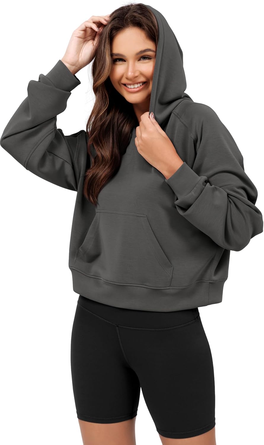 ODODOS Modal Soft Long Sleeve Cropped Hoodie for Women Oversized Pullover Sweatshirts with Pocket ODODOS Modal Soft Long Sleeve Cropped Hoodie for Women Oversized Pullover Sweatshirts with Pocket