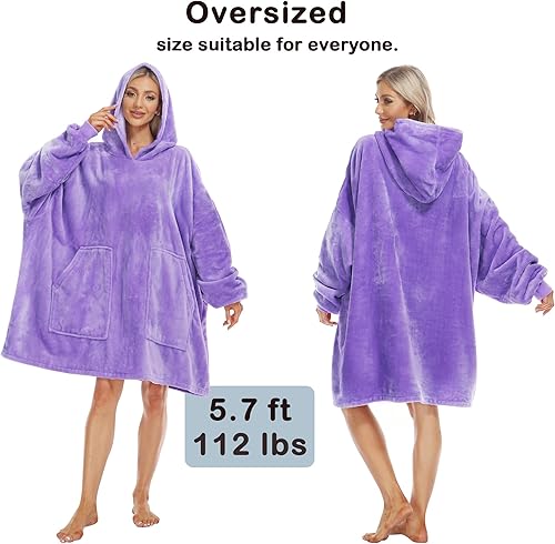 Miniatura 8 de Kipswiza Manta con capucha  Mantas de franela de gran tamaño como regalo para adultos, mujeres y hombres