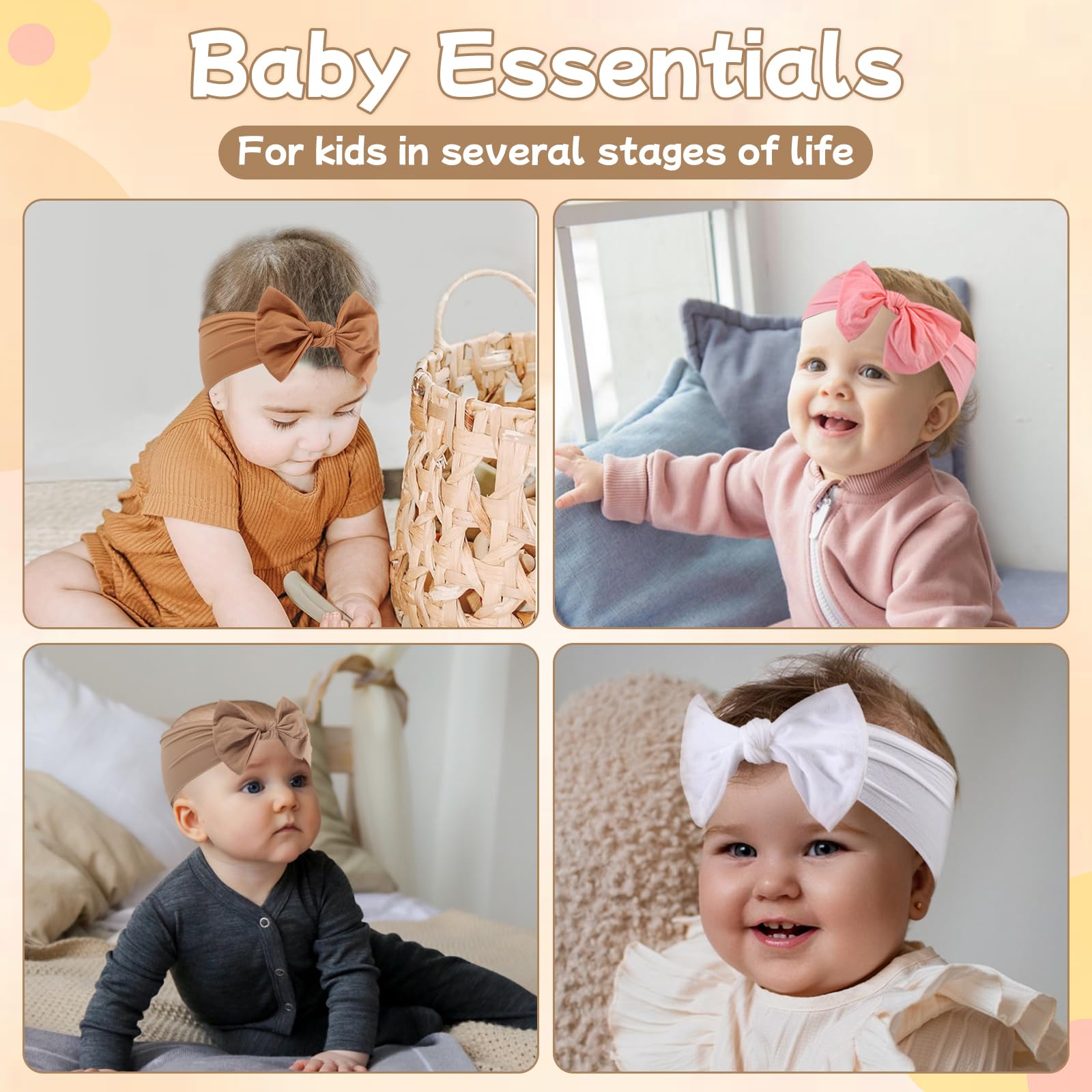 vivinin 6 x Baby-Schleifen-Stirnband
